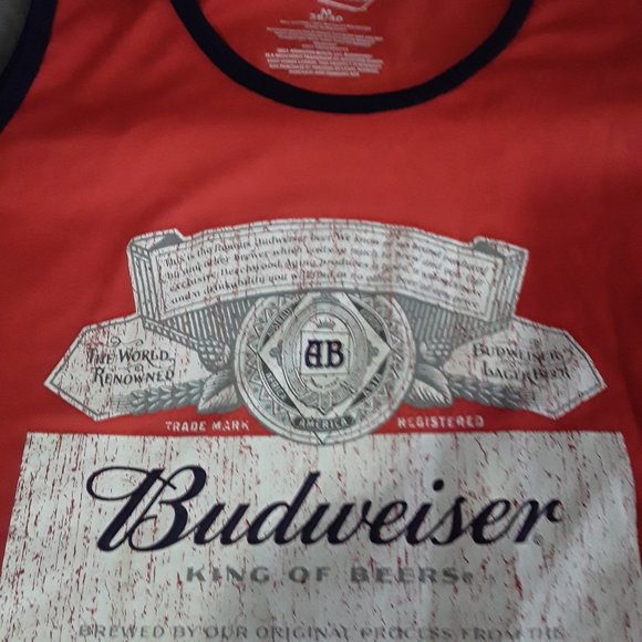 Official Budweiser Tank Top Vintage distressed look  Mens size M New w Tags - Picture 1 of 4
